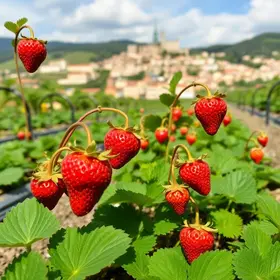 produção de morangos