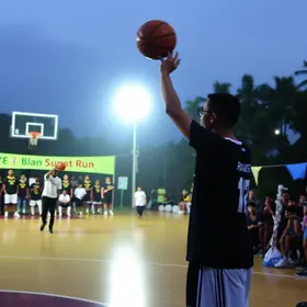 cerimônia em homenagem ao basquete de Atibaia